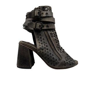 Freebird by Steven Theresa Gray Distress Perforated Buckle bootie  7